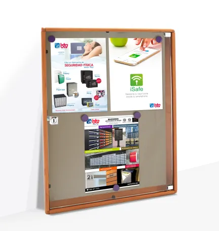 TABLÓN DE ANUNCIOS VERTICAL GRANDE EFECTO MADERA CLARA 670 x 460 x 36.5